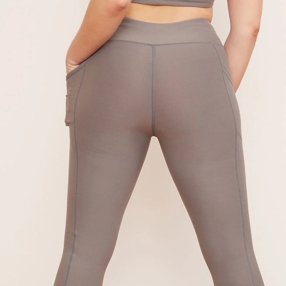 Wolven Taupe High-Waisted Leggings - Picture 4 of 8